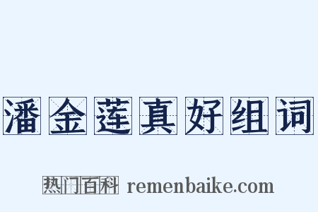 潘金莲真好组词是什么意思的图片
